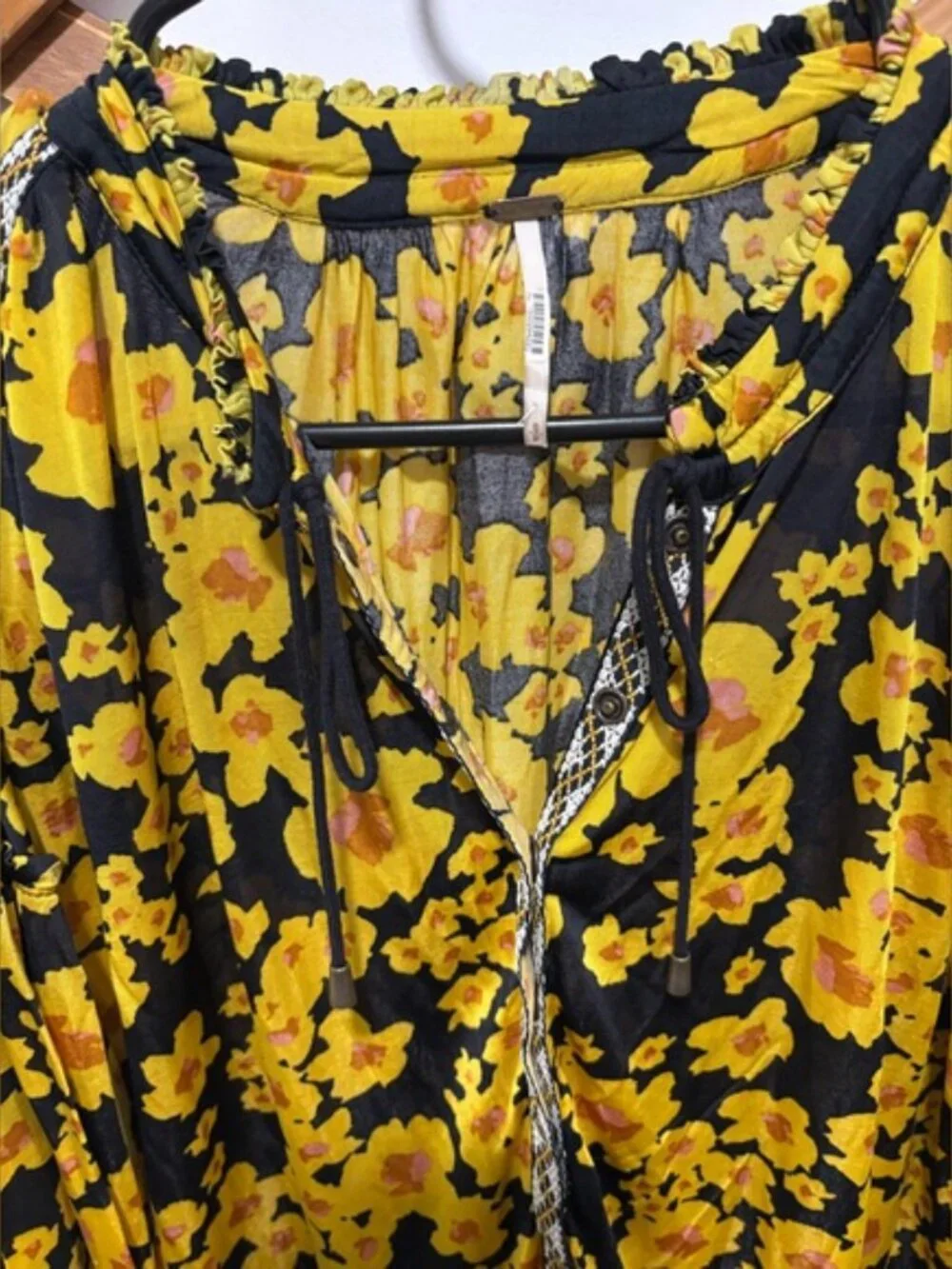 Free People Love Letter Floral Tunic Top or Mini Dress Size Small – Boho Chic - Picture 8 of 11